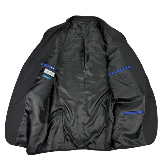 Kenneth Cole Mens Ready Flex Slim Fit Pin-Dot Suit Jacket Black 40R - Picture 2 of 5